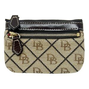 Dooney & Bourke monogram canvas and leather coin pouch